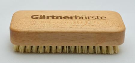 Gärtnerbürste Handwaschbürste, kurze, sehr kräftige, robuste Naturfasern, 6 Reihen, Griffmulden für guten Halt.